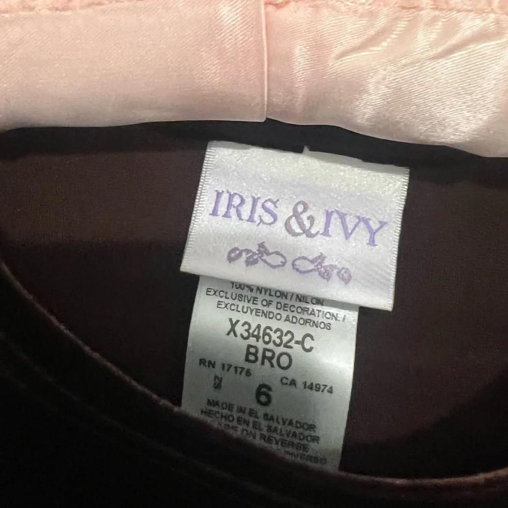 Iris & Ivy brown velvet dress
